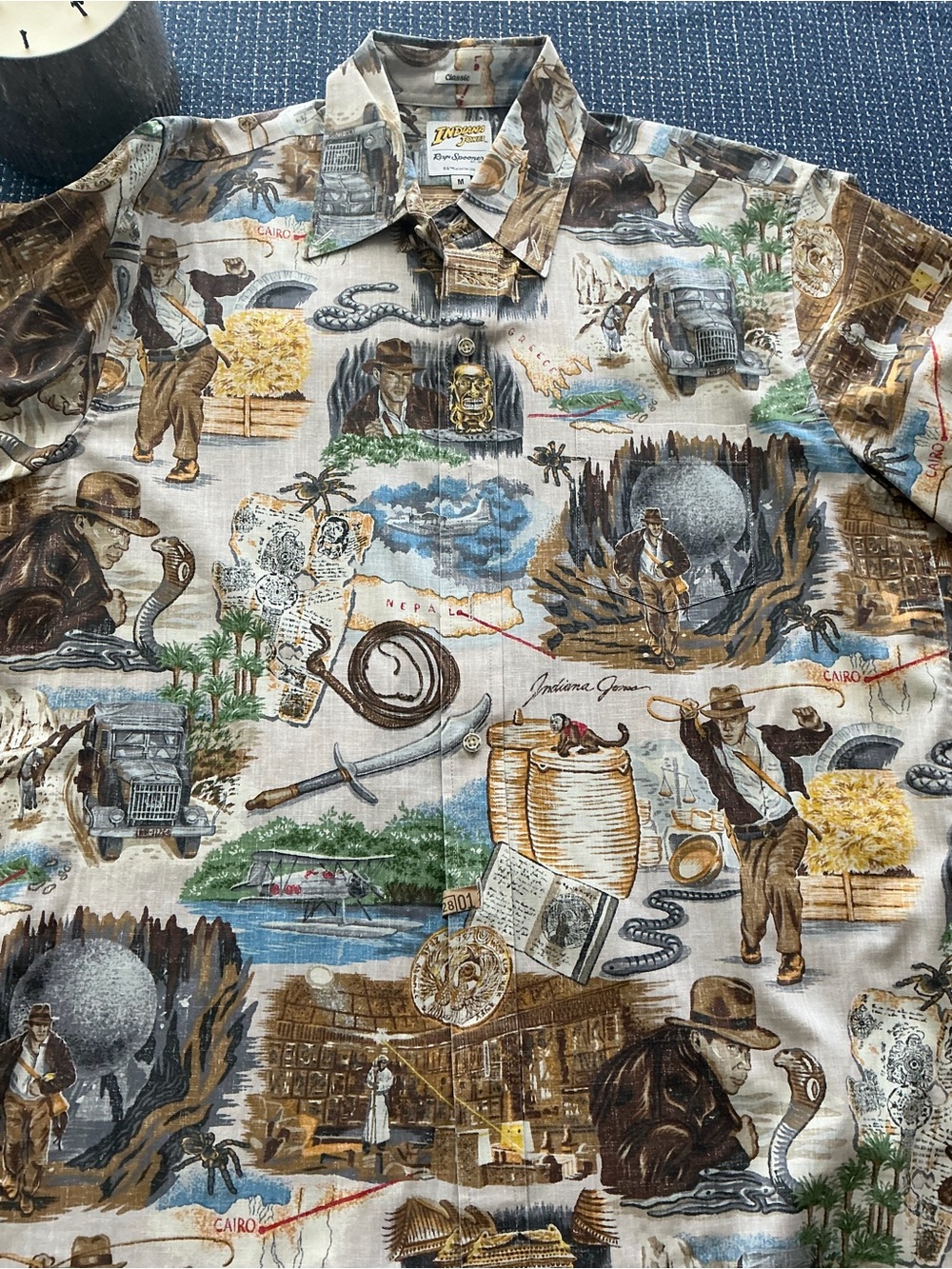 Reyn Spooner Indiana Jones Raiders of the Lost Ark Aloha Shirt Medium Classic ft
